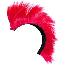 Sosoport Mohawk Wig Bike Motorcycle Motocross Off Road Bike Helmet Spike Extensions Hair Decorative Helmet Wig Pink, 31x9cm