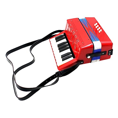 Hanabass Rotes Knopfakkordeon für Anfänger 1 Stück
