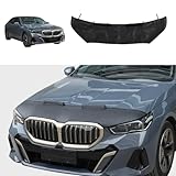 Black Leather Hood Bra Front End Nose Mask Compatible with BMW 5 Series G60 2024 Car Hood Protector,Auto Hood Bonnet Bra Exterior Accessories