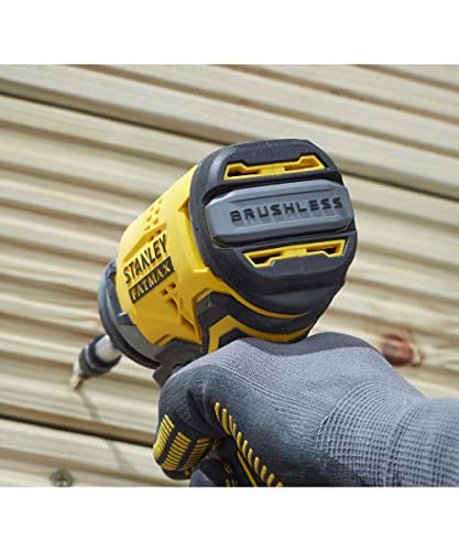 STANLEY Parafusadeira de Impacto 1/4 pol. (6,35mm) 20V MAX* Brushless Bivolt com 2 Bateria e Maleta