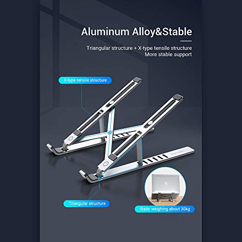 Andoer Suporte para laptop dobrável Vention KDLI0 Suporte para tablet antiderrapante com substituiçã