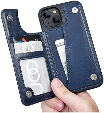 OCASE for iPhone 13 Case, Premium PU Leather iPhone 13 Wallet Case Flip Phone Cover with[TPU Inner Shell][RFID Blocking][Card Holder] for the 6.1 Inch 2021 5G,Blue