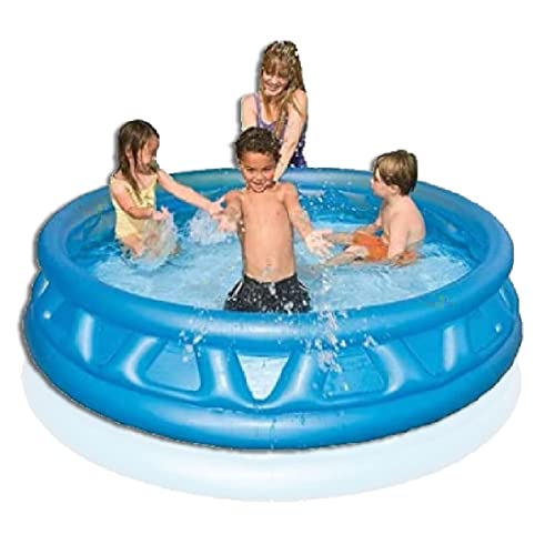 Image of LONGMIRE 6 FT Round Inflatable Soft Side Pool Portable & Foldable Kids Swimming Pool Outdoor & Indoor Baby Bath Tub Water Pool for 10 Years Up Kids and Adults
