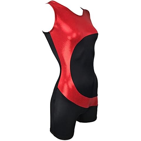 Sookie Active Metallic Volcano Red Wave Tank Biketard (Ladies - Medium) Cover