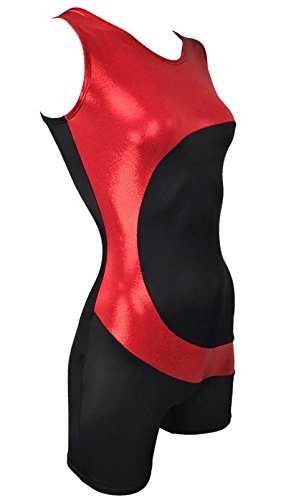 Sookie Active Metallic Volcano Red Wave Tank Biketard (Ladies - 2X)