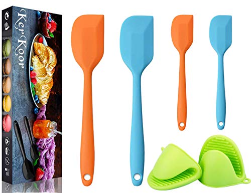 KerKoor Raspador de Masa-Espátula de Silicona-Espátula de Silicona-Utensilios de Cocina-Hornear-Raspador Juegos de Utensilios de Plástico