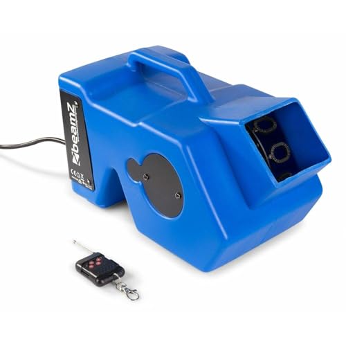 Máquina de burbujas para niños y fiestas BeamZ B1000 que evita cables con mando inalámbrico
