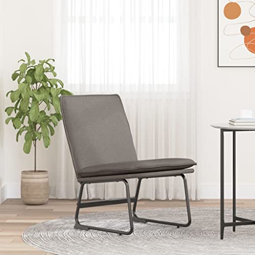 GeenYuu Chaise Longue Taupe en Tissu 52x75x76 cm avec Dossier incliné et Coussin rembourré pour Salon Bureau Chambre détente Confort Ergonomique