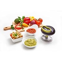 Tefal K13210 5-Sekunden-Zerkleinerer ohne Strom, 900ml; Universalzerkleinerer für Gemüse, Obst, Nüsse, Knoblauch, Babynahrung. Inklusive zusätzlichem Ice-Crusher-, Püree- und Rühreinsatz, schwarz/grün – Ansicht 3