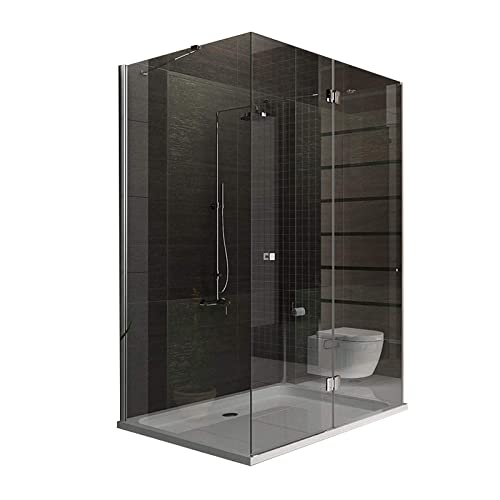 Typ-Nora’s U-Form Duschkabine – 100x80x195 Cm, ESG-Sicherheitsglas 6/8 Mm, Mit Duschwanne & Ablauf