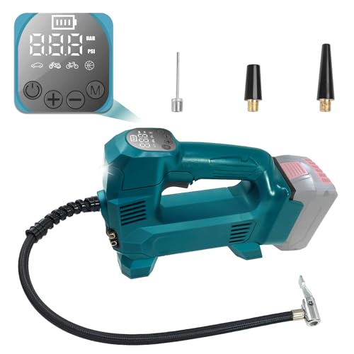TPDL Akku-Kompressor für Bosch 18V System Akku, Akku Luftkompressor 150 PSI MAX für Auto, Motorräder, Fahrräder, Bälle, Schwimmring, Reifenfüller Mit LCD-Anzeige (Nur Maschine)