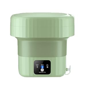 6L Draagbare Wasmachine, Opvouwbare Mini Wasmachine Met Drie Functies, Blauwe Dieptereiniging, S Vormige Rotatie Voor Babykleding Lingerie Sokken Rv Reisslaapzaal(Groente)