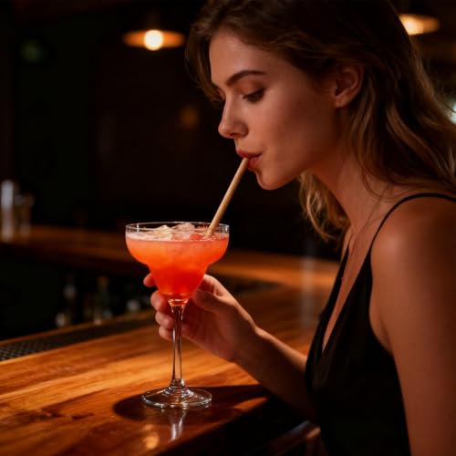 image for HANSGO Cocktail Straws, 5 Inch Short Sugarcane Straws Disposable Mini 