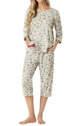 Image of PrinStory Womens Pajama Sets Capri Pjs Soft Lounge Sets XS-4XL