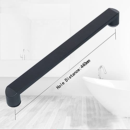 Barre de serviette de salle de bain robuste en inox noir mat style luxe 440mm