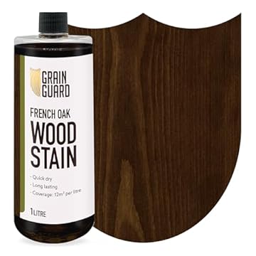 GRAIN GUARD Wood Stain Water Based | French Oak | 1L | Interior Furniture Stain | Light & Dark Stains | Eco-Friendly & Non-Toxic Wood Dye | Easy Application | Quick Dry & Low Odour