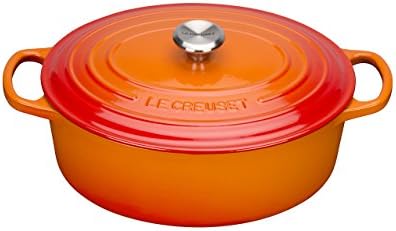 Le Creuset Signature żeliwne naczynie do pieczenia z pokrywką, Ø 27 cm, owalne, do wszystkich rodzajów kuchenek i indukcyjnych, pojemność: 4,1 l, 4,425 kg, Marsylia
