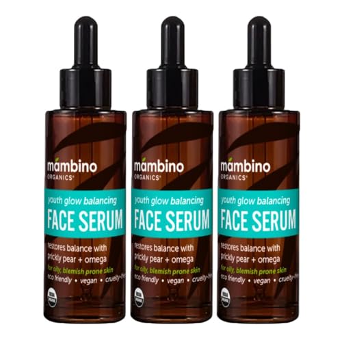 Mambino Organics Youth Glow Hydrating Serum, Vitamin C Face Serum with Marula, Rosehip Oil, Revitalizing Skin, Fades Dark Spots, Smooths Texture, Organic, Vegan, Skin Care, 1 fl oz