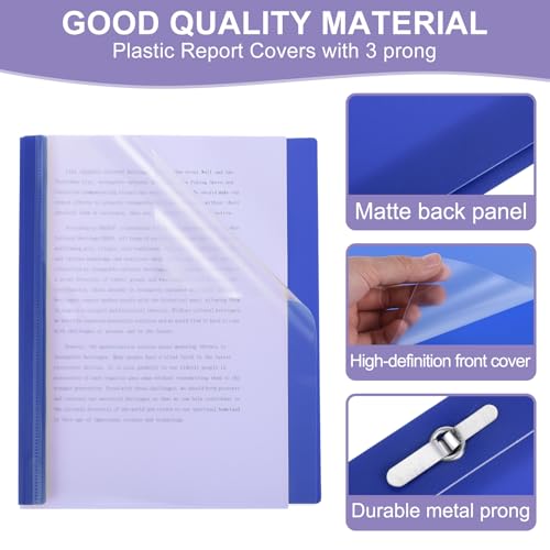 PATIKIL Capas de plástico com garras, 30 peças, capacidade de 80 folhas, pastas de apresentação fron