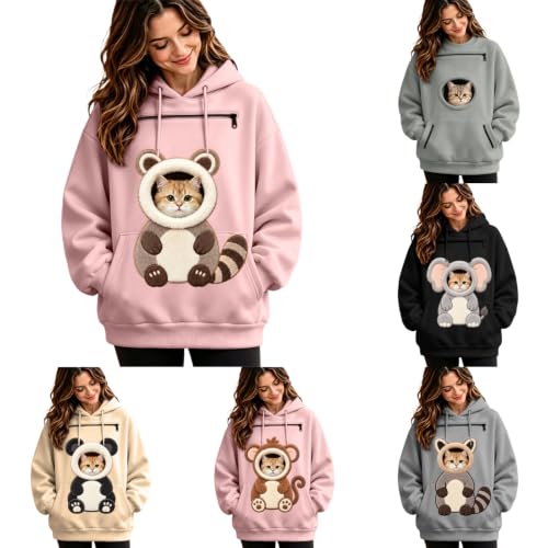 Cute Pet Pouch Hoodie For Women Cat Dog Carrier Hoodies Puppy Sweatshirt - image 1