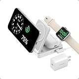 Anker MagGo 3 in 1 iPhone 17 Charging Station, MagSafe-Compatible Wireless Charger Stand, Qi2 Certified 15W Foldable Charger for iPhone 17/16/15/14/13/12, AirPods, Apple Watch Ultra(Adapter Included)