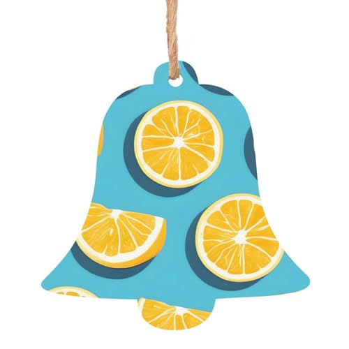 Limone cunei Stampe a forma di campana 4 PZ Ornamenti di Natale in legno Appendere agli alberi di Natale Decorazioni natalizie