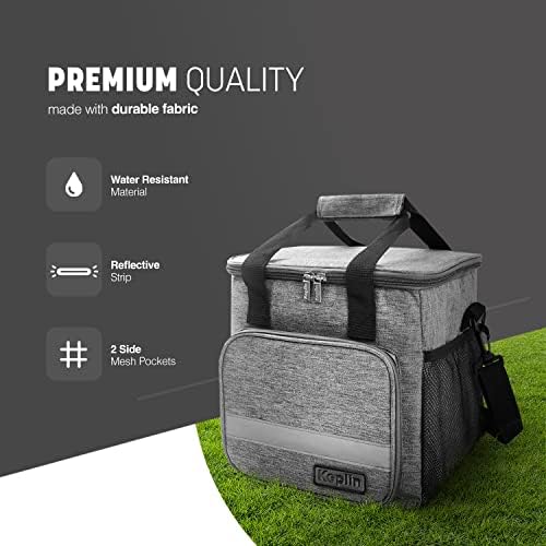Keplin 16L Cooler Bags - Soft Lunch Cooler Box Bag, Portable Insulated Picnic Lunch Box, Waterproof Leak Resistant Soft Sided Cool Bag with Shoulder Strap for Picnic, Camping, Beach or Work