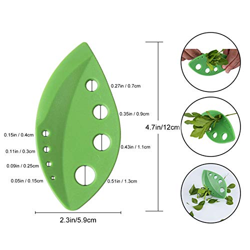 DAYREE 9 Holes Stainless Steel Leaf Herb Stripper with Blade and 3 PCS Plastic Herb Pealer for Chard, Mint, Thyme, Basil, Collard Greens, Rosemary - Thumbnail 5