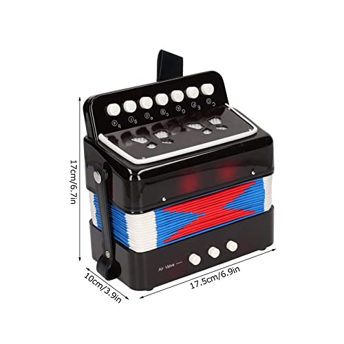 Acordeón para niños EMUKOEP, instrumento de juguete negro de 6,9 x 6,7 x 3,9 pulgadas para fiestas 2