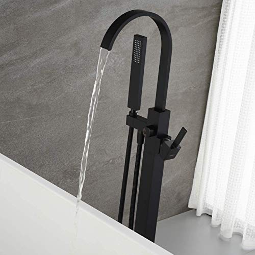 Ensemble de douche mitigeur de sol noir à poignée unique précise