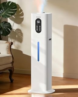 Warm & Cool Mist Humidifiers for Bedroom 500 sq ft, AILINKE 2.1Gal/8L Top Fill Humidifier Large Room with Essential Oil Diffuser, Large Room Humidifiers for Home Baby Nursery Office Plants, White