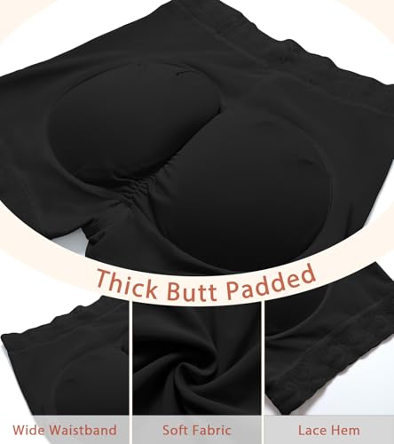 Image of Padded Underwear for Women Butt Pads Shapewear Shorts Booty Padding Lace Panties Butt Lifter Hip Enhancer