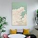 ZJLAMZ Santander Spain Map Poster Vintage Print Art Wall Decoration Poster Family Bar Restaurant Garage Cafe Art Sign Gift Unframe 12x18inch(30x45cm)