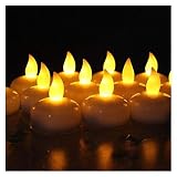 Teelichter LED Packung mit 6 Flackern Wasserdicht Flameless Schwimm Teelichter Warm Weiß Batterie flackernde LED Teelichter Kerzen Hochzeit (Color : Yellow Flicker Light)