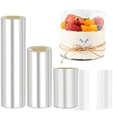 ❤ 【El producto contiene】 3 rollos de película lateral transparente para pastel, el tamaño es de 8 cm * 10 m, 10 cm * 10 m, 15 cm * 10 m, puede usar diferentes alturas de la película lateral para pastel para hacer deliciosos pasteles de doble capa.