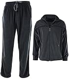 The JDP Co. Men's Velour 2 Piece Tracksuit - Casual Full Zip Athletic Sports Set (717-Dark Grey, 2X-