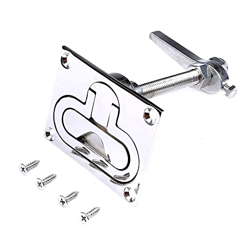 Mxeol Boat Cam Latch Locking Hatch Latches Marine Flush Turning Lock Lift Handle W/Fasteners