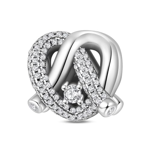 Image of 925 Sterling Silver Heart Charms for DIY Jewelry - Pendants & Bead Charms for Women's Pandora Bracelets & Necklaces - Endless Love
