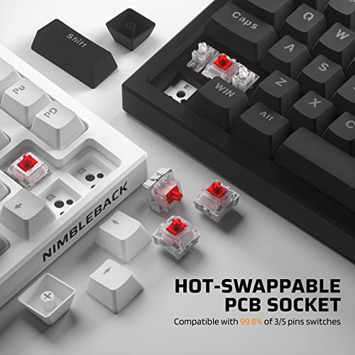 Ltc Nb831 Wireless 75% Triple Mode Bt5.0/2.4G/Usb-C Wired Hot Swappable Mechanical Keyboard, 83-Keys Bluetooth Rgb Compact Gaming Keyboard With Software (Hot Swappable Red Switch, Black) #TOP2