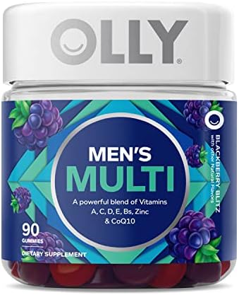 yhn Mens Multivitamin Gummy, Health & Immune Support, B Vitamin, CoQ10, BlackBerry,Made with no Synthetic Colors or Flavors and Gluten free90 Ct
