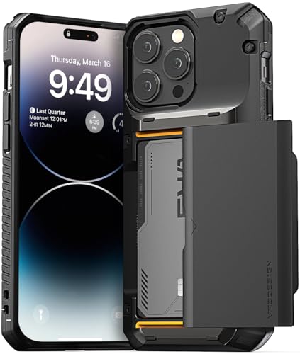 【VRS】 iPhone 14 Pro Max 対応 ケース カバー 耐衝撃 ストラップホール/背面 カード 収納 付 スマホケース 衝撃吸収 スマホカバー カード入れ 付き iPhoneケース カード収納 耐衝撃ケース [ iPhone14プロマックス iPhone14ProMax アイフォン14プロマックス 対応] Damda Glide Pro ブラックグルーヴ 【日本正規代理店保証品】（Amazon）