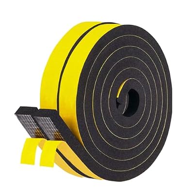 HIFROM Air Conditioner Window Seal,Soundproofing Door Seal,Window Weather Stripping Seal?Foam Insulation Tape Adhesive,High Density Foam Tape (2Rolls 1/2"W X 1/4"T X 16.5ft)