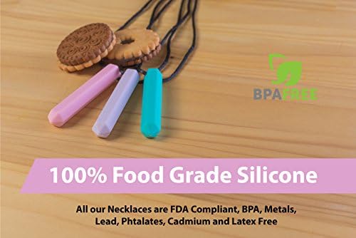 Tilcare Chew Chew Sensory Necklace  Best for Kids or Adults That Like Biting or Have Autism  Perfectly Textured Silicone Chewy Toys - Chewing Pendant for Boys & Girls - Chew Necklaces