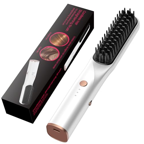Brosse Lissante Sans Fil 4000mAh Brosse à Lisser Les Cheveux