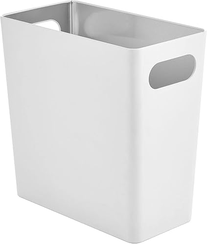 mDesign Basurero de acero inoxidable de 2.1 galones, blanco mate, 10.75 x 5 x 10 pulgadas disponible en Yaxa Venezuela