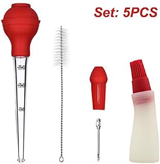 Baster Set: Turkey baster with silicone bulb &Stainless steel Baster syringe & Bottle