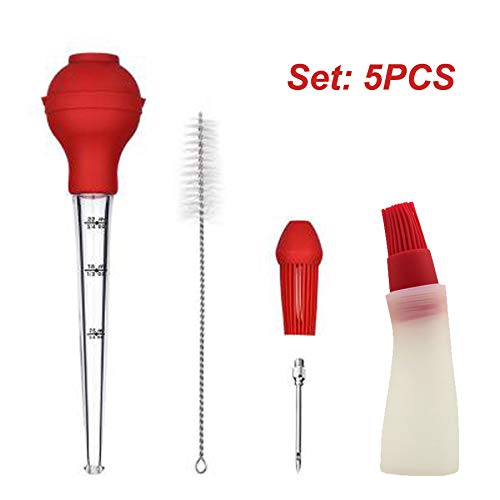 Baster Set: Turkey baster with silicone bulb &Stainless steel Baster syringe & Bottle