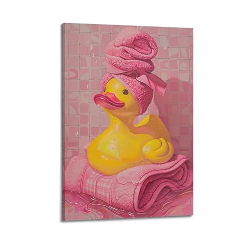 Poster moderne sur toile canard serviette de bain décoration murale