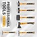 ELEAD 6-Piece Mallet Hammer Set, Fiberglass Handle Forge Steel Head, 32oz Rubber Mallet & Ball Peen Hammers, 16oz Ball Peen Hammer, 3LB Sledge & Cross Peen Hammers, 600g Wood Split Axe