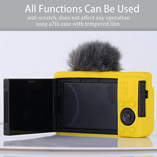 Yisau Camera Case For Sony Zv-1, Sony Zv1 Camera Case Digital Camera Anti-Scratch Slim Fit Soft Dslr Camera Sleeve With Zv1 Screen Protector (Yellow) #TOP2